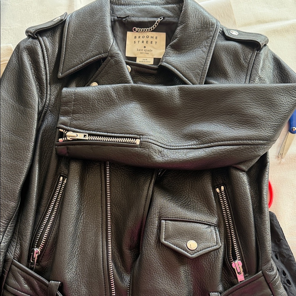 ♠️ Kate Spade Black Leather Moto Jacket - Picture 5 of 5